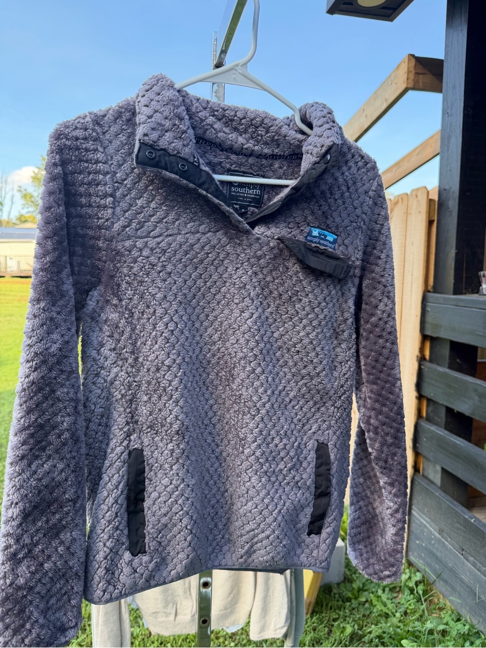 Simply Southern Gray Plush Pullover Hoodie